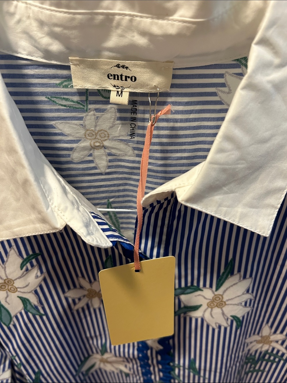 Blue Striped Floral Short-Sleeve dress -NWT - Picture 4 of 4